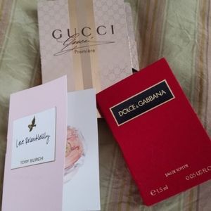3 fragrance samplers: Gucci, Dolce & Tony Burch